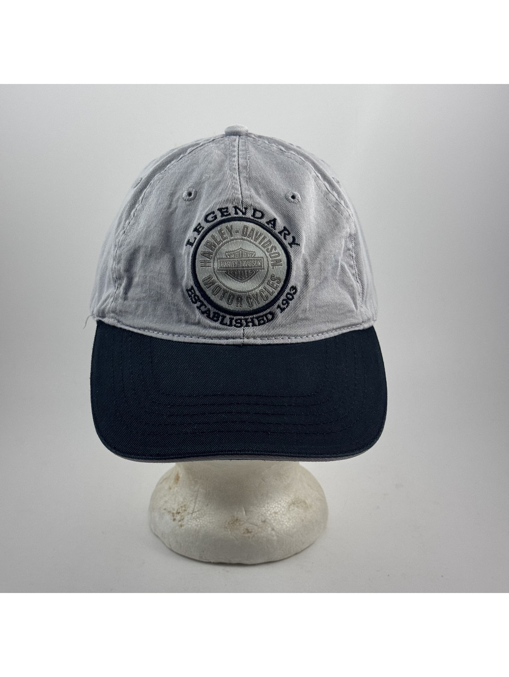 Legendary Harley-Davidson Motorcycle Hat Grey Strapback Streetwear Embroidered
